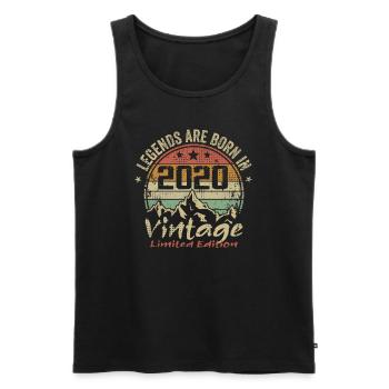 Die Legenden wurden in den Jahren 2020 - 2020 geboren - Männer Premium Bio Tank Top - Schwarz - Vorne - AI Model Male 178 light (178cm)