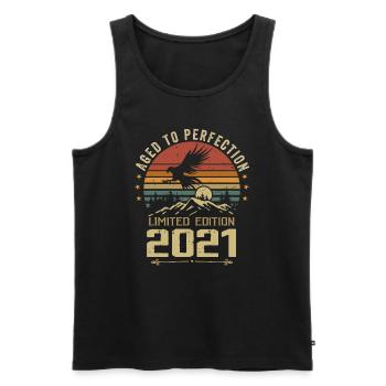 2021 Original Vintage Retro 2021 Jubiläum - Männer Premium Bio Tank Top - Schwarz - Vorne - AI Model Male 178 light (178cm)