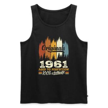 1961 Vintage Original 1961 Birthday Gift - Men's Premium Organic Tank Top - black - Front - Michal (187cm)