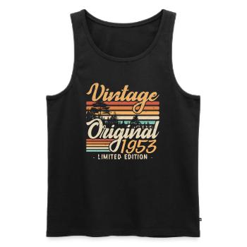 Vintage-Jubiläum Hergestellt 1953 Retro 1953 - Männer Premium Bio Tank Top - Schwarz - Vorne - Michal (187cm)