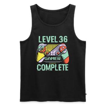 Level 36 Complete 36 Years Gamer Level 36 Complete - Men's Premium Organic Tank Top - black - Front - AI Model Male 178 light (178cm)