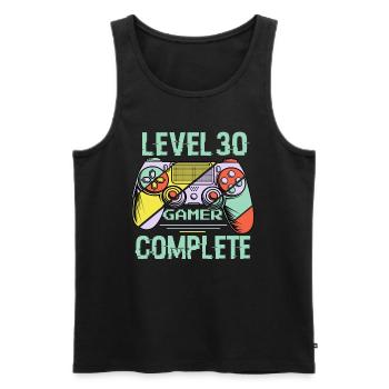 Niveau 30 complète 30 Ans Gamer Level 30 Complete - Débardeur bio Premium Homme - noir - Devant - AI Model Male 178 light (178cm)