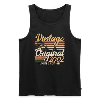 Jubiläum Jahrgang 2002 Retro 2002 - Männer Premium Bio Tank Top - Schwarz - Vorne - Michal (187cm)