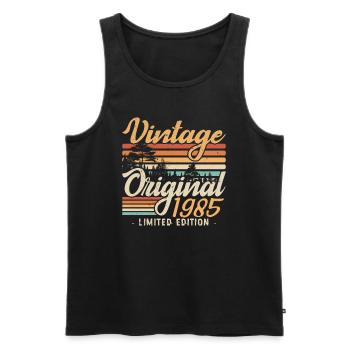 Vintage-Jubiläum Hergestellt 1985 Retro 1985 - Männer Premium Bio Tank Top - Schwarz - Vorne - AI Model Male 178 light (178cm)