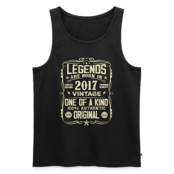 Made In 2017 Vintage Jubiläumsgeschenk 2017 - Männer Premium Bio Tank Top - Schwarz - Vorne - Michal (187cm)