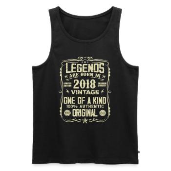 Fabriqué En 2018 Vintage Cadeau Anniversaire 2018 - Débardeur bio Premium Homme - noir - Devant - Michal (187cm)