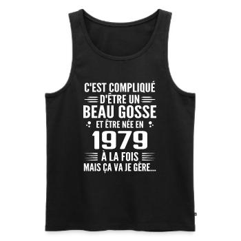 Forever Handsome 1979 Geburtstagsgeschenk 1979 - Männer Premium Bio Tank Top - Schwarz - Vorne - Michal (187cm)