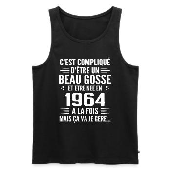 Forever Handsome 1964 Birthday Gift 1964 - Men's Premium Organic Tank Top - black - Front - Michal (187cm)