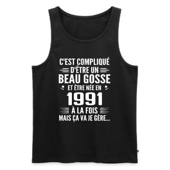 Forever Handsome 1991 Geburtstagsgeschenk 1991 - Männer Premium Bio Tank Top - Schwarz - Vorne - Michal (187cm)
