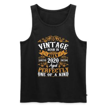Born in July 2020 Anniversair Gift July 2020 - Men's Premium Organic Tank Top - black - Front - Michal (187cm)