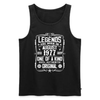 Legendär seit August 1977 - Jahrgang August 1977 - Männer Premium Bio Tank Top - Schwarz - Vorne - Michal (187cm)