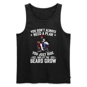Motorcycle Beard Biker Full Beard Bike Rocker - Débardeur bio Premium Homme - noir - Devant - Michal (187cm)