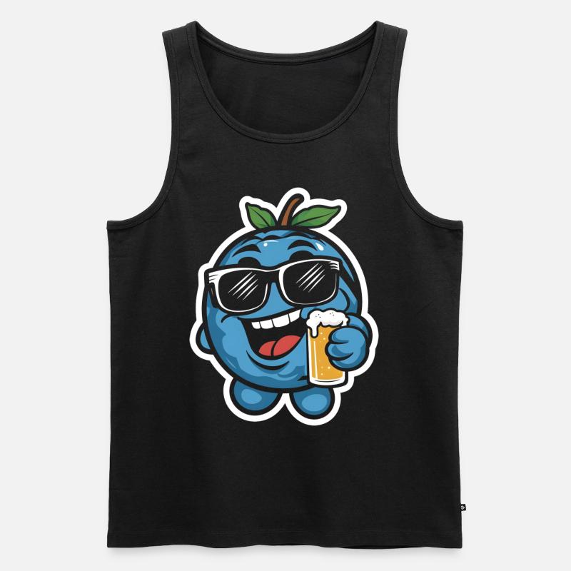 Blaubeer Bier - Männer Premium Bio Tank Top - Schwarz