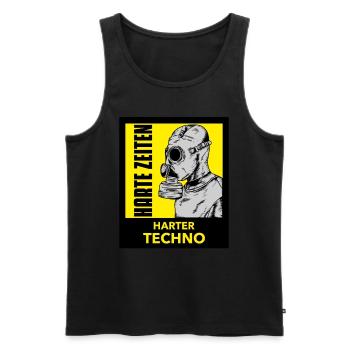 Harte Zeiten Harter Techno Rave Raver Party Trance - Männer Premium Bio Tank Top - Schwarz - Vorne - Michal (187cm)
