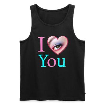 Ich liebe dich - Männer Premium Bio Tank Top - Schwarz - Vorne - Michal (187cm)