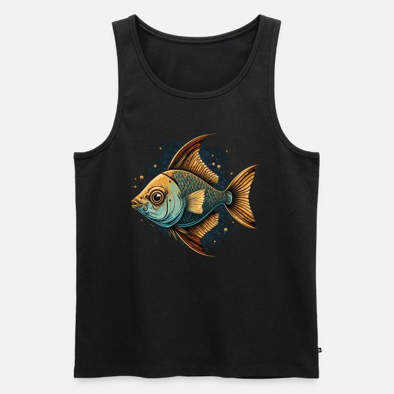 Fische in freier Wildbahn - Männer Premium Bio Tank Top - Schwarz