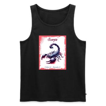 Zodiac Signs in Watercolor: Scorpio the Scorpion - Men's Premium Organic Tank Top - black - Front - Michal (187cm)