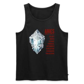 Zodiac Gemstones: Aries, Diamond - Men's Premium Organic Tank Top - black - Front - AI Model Male 178 light (178cm)