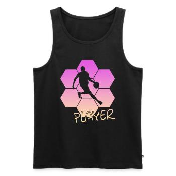 Basketball - Männer Premium Bio Tank Top - Schwarz - Vorne - Michal (187cm)