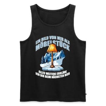 Ein Bild von mir als Möbelstück, Lampe aus 70ern - Männer Premium Bio Tank Top - Schwarz - Vorne - Michal (187cm)