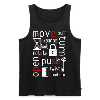 escape room 13 gift escape adventure game - Men's Premium Organic Tank Top - black - Front - AI Model Male 178 light (178cm)
