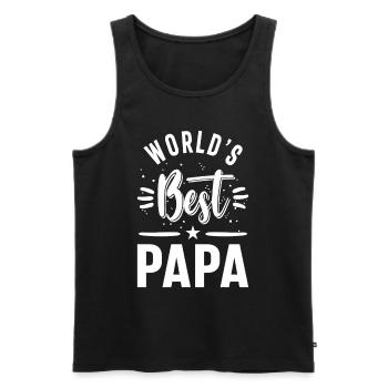 World's Best Papa - Men's Premium Organic Tank Top - black - Front - Michal (187cm)