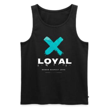 Loyal X - Débardeur bio Premium Homme - noir - Devant - AI Model Male 178 light (178cm)