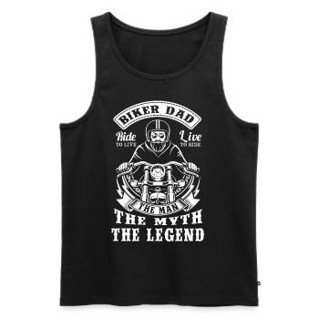 Biker dad - Men's Premium Organic Tank Top - black - Front - AI Model Male 178 light (178cm)
