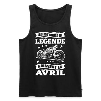 ANNIVERSAIRE MOTARD D'AVRIL - Débardeur bio Premium Homme - noir - Devant - Michal (187cm)