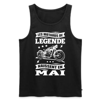 ANNIVERSAIRE MOTARD DE MAI - Débardeur bio Premium Homme - noir - Devant - Michal (187cm)