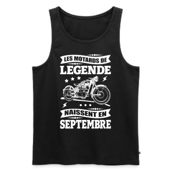 ANNIVERSAIRE MOTARD DE SEPTEMBRE - Débardeur bio Premium Homme - noir - Devant - Michal (187cm)
