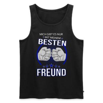 Nur mit bestem Freund - Männer Premium Bio Tank Top - Schwarz - Vorne - Michal (187cm)