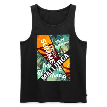 Mallorca Summer Sun Beach Sea Palms Party - Men's Premium Organic Tank Top - black - Front - AI Model Male 178 light (178cm)