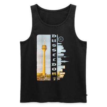 Düsseldorf Deutschland Stadt Skyline Heimat Liebe - Männer Premium Bio Tank Top - Schwarz - Vorne - Michal (187cm)
