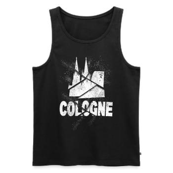 Cathédrale de Cologne Allemagne Ville Skyline Grunge Splash - Débardeur bio Premium Homme - noir - Devant - Michal (187cm)