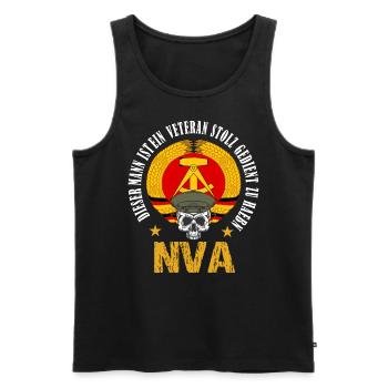 Stolzer NVA Veteran der DDR Armee - Männer Premium Bio Tank Top - Schwarz - Vorne - Michal (187cm)