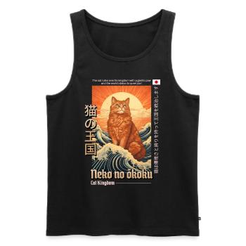 Cat, Red, Kingdom, Japan, Japanese, Grace, Pride - Men's Premium Organic Tank Top - black - Front - Michal (187cm)