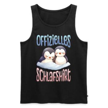 Offizielles Schlafshirt Pinguin Schlafanzug Süß - Männer Premium Bio Tank Top - Schwarz - Vorne - Michal (187cm)