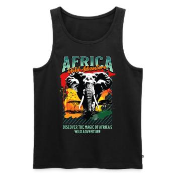 Afrika Elefant Natur Abenteuer Wildnis Safari - Männer Premium Bio Tank Top - Schwarz - Vorne - AI Model Male 178 light (178cm)