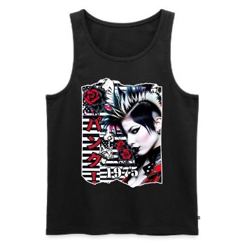 Punk never dies - Men's Premium Organic Tank Top - black - Front - AI Model Male 178 light (178cm)