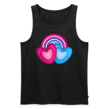 Zwei große Herzen mit Herz in Herz. - Männer Premium Bio Tank Top - Schwarz - Vorne - Michal (187cm)