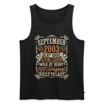 Born September 2003 Birthday Gift - Men's Premium Organic Tank Top - black - Front - Michal (187cm)