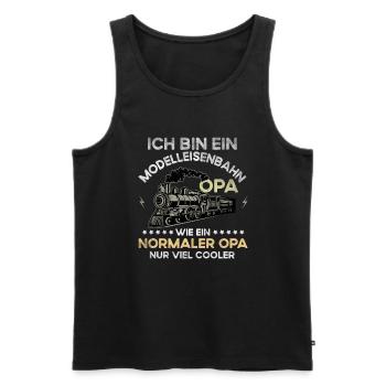 Modelleisenbahn Opa Lokführer Geschenk - Männer Premium Bio Tank Top - Schwarz - Vorne - Michal (187cm)