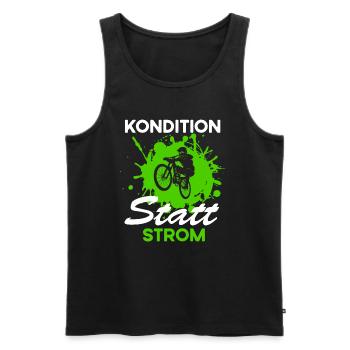 Fahrrad Kondition statt Strom - Männer Premium Bio Tank Top - Schwarz - Vorne - AI Model Male 178 light (178cm)