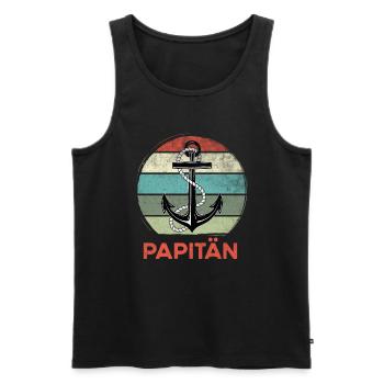 Papitän - Männer Premium Bio Tank Top - Schwarz - Vorne - Michal (187cm)