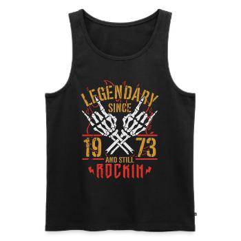 Legendary since 1973 Vintage Birthday Gift - Men's Premium Organic Tank Top - black - Front - Michal (187cm)