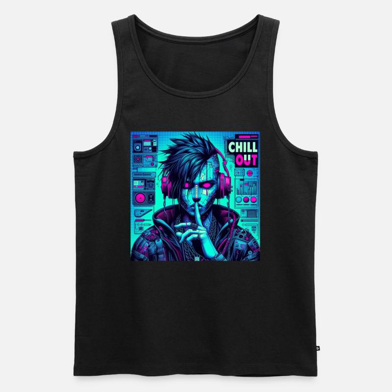 Chill doch - Männer Premium Bio Tank Top - Schwarz