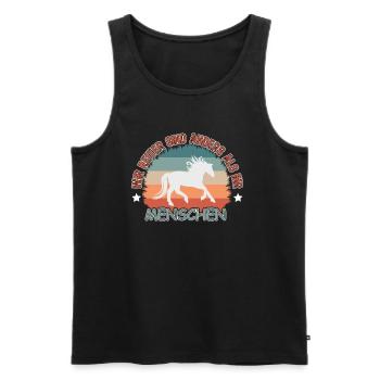Wir Reiter sind anders als ihr Menschen Reiten - Männer Premium Bio Tank Top - Schwarz - Vorne - Michal (187cm)