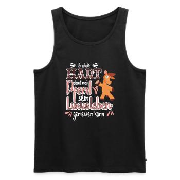 I work hard to make my horse for riders - Men's Premium Organic Tank Top - black - Front - AI Model Male 178 light (178cm)