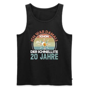 Ich war damals schon der Schnellste 20. Geburtstag - Männer Premium Bio Tank Top - Schwarz - Vorne - Michal (187cm)